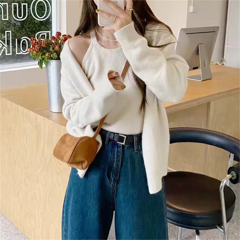 Pull en maille pelucheuse pour femme avec coupe décontractée et manches ouvertes Chic & Stil
