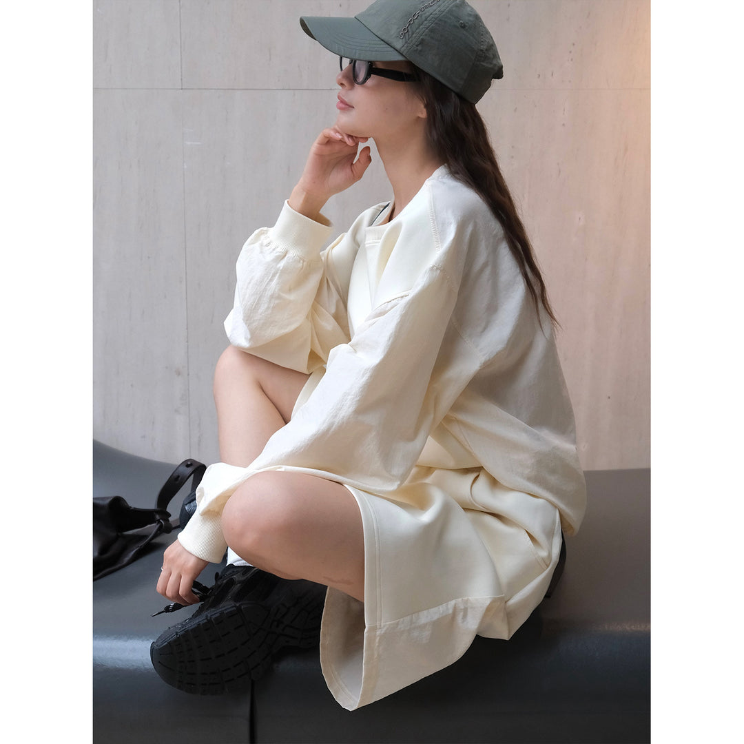 Women's Casual Sweatshirt Set with Voluminous Balloon Sleeves and Relaxed Lounge Cut Amarae