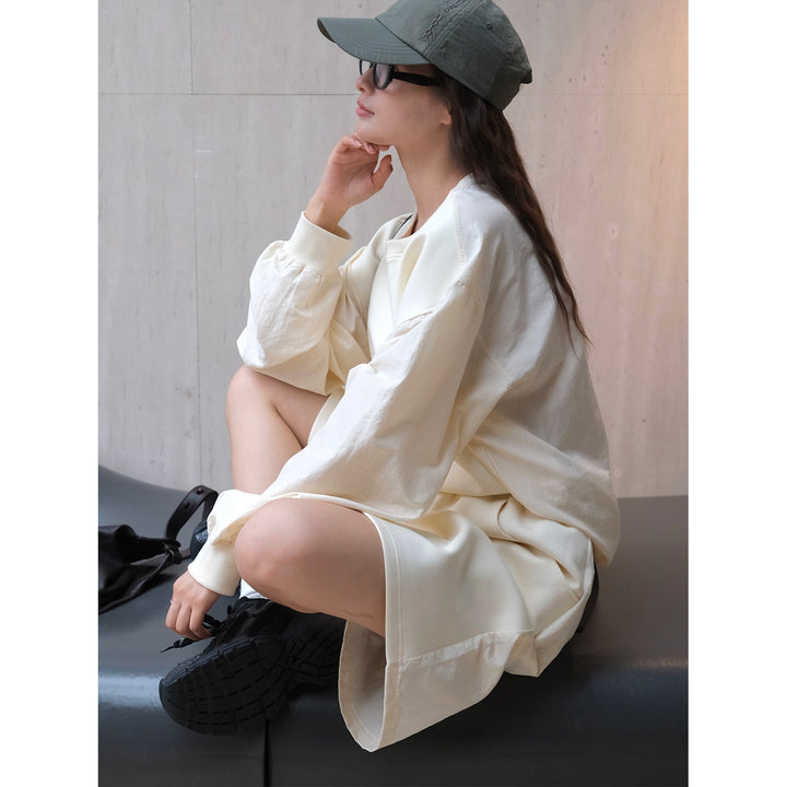 Women's Casual Sweatshirt Set with Voluminous Balloon Sleeves and Relaxed Lounge Cut Amarae