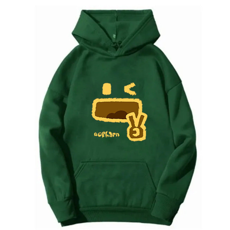 Women’s Hooded Sweatshirt with Creative Emoji Design Chic & Style