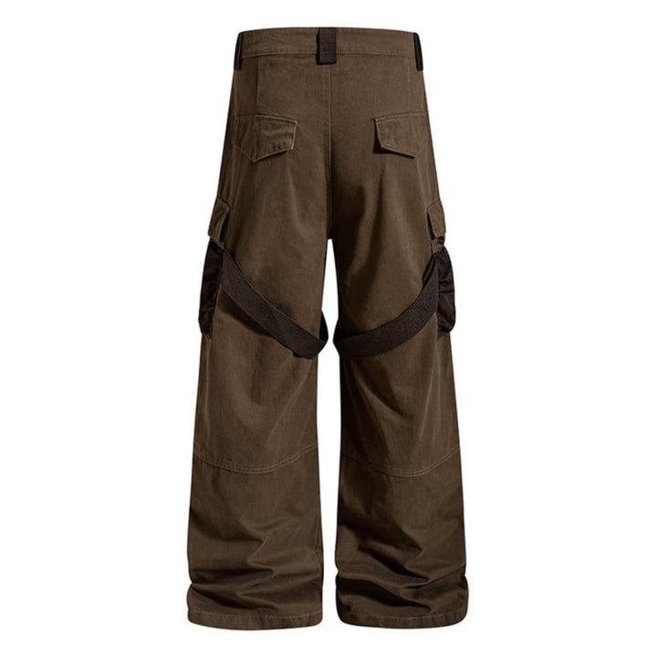 Women's Wide Cargo Palazzo Pants with Utility Pockets and Mesh Insets Amarae
