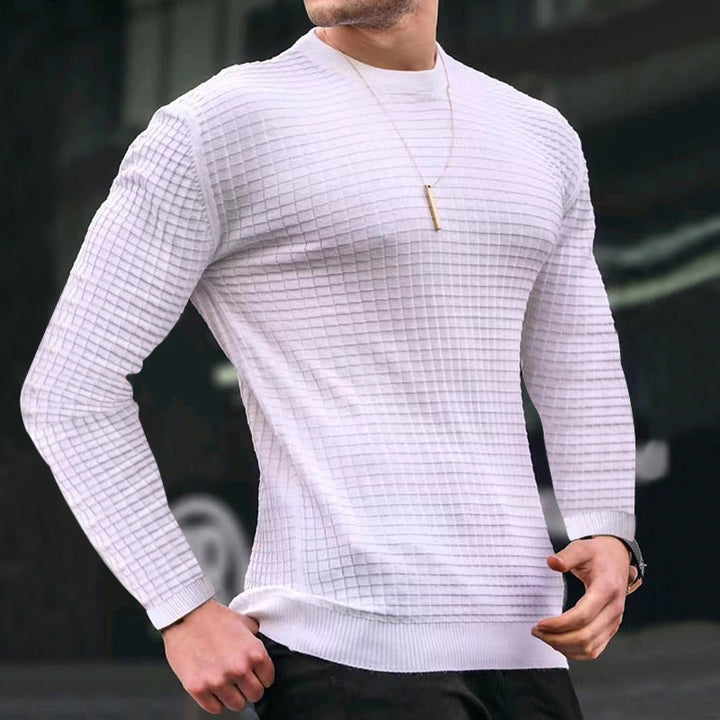 Men's structured long sleeve t-shirt with round neck Amarae