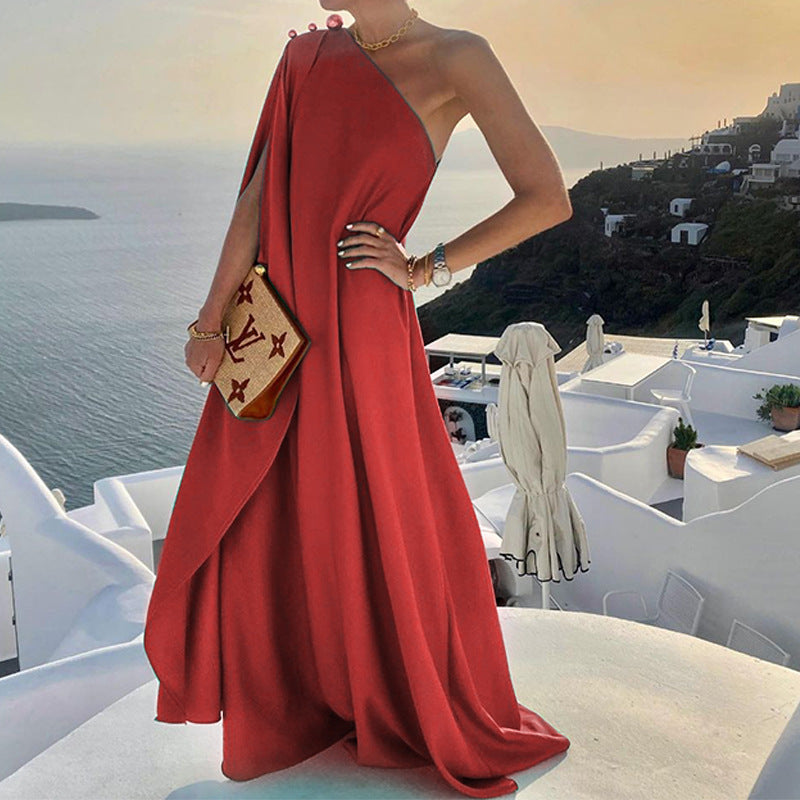 Lune London asymmetrical cut maxi dress for women