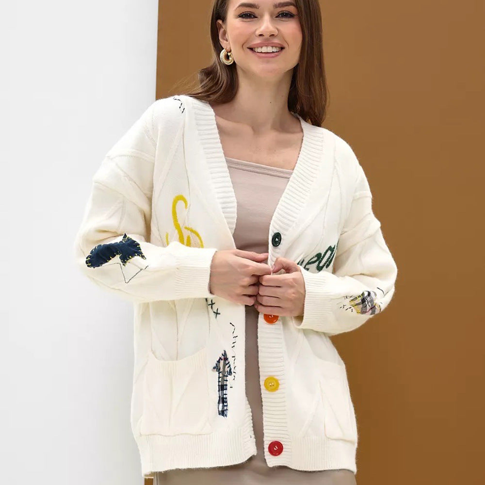 Cardigan pour femmes avec broderie colorée Chic & Stil