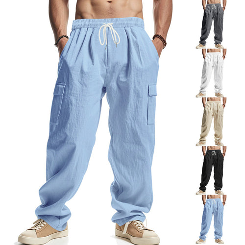 Casual cargo pants for men with elastic waistband and practical side pockets Amarae