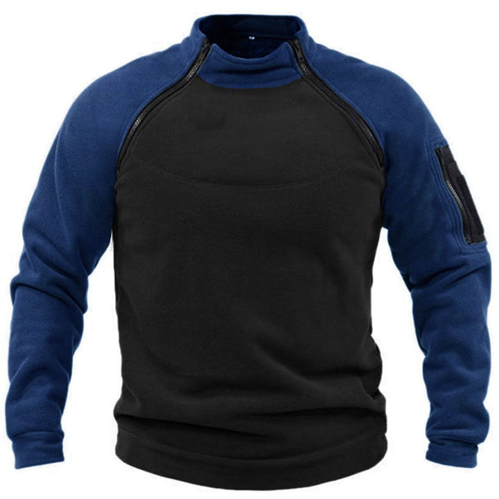 Fleece pullover for men with high collar and functional pockets Lune London
