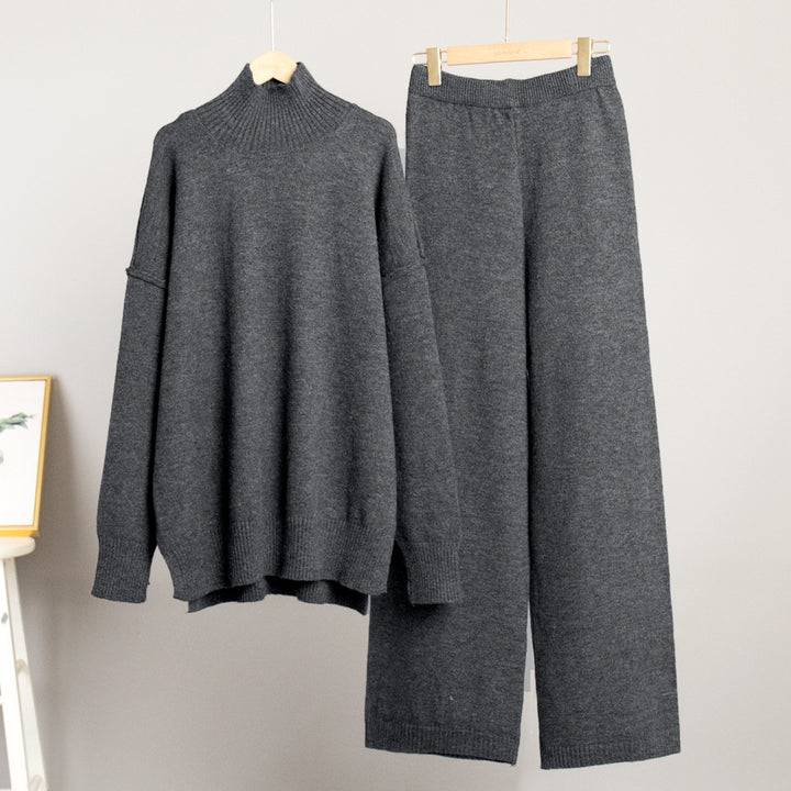 Ensemble Tricot Élégant pour Femmes avec Col Élevé et Coupe Ample Chic & Stil