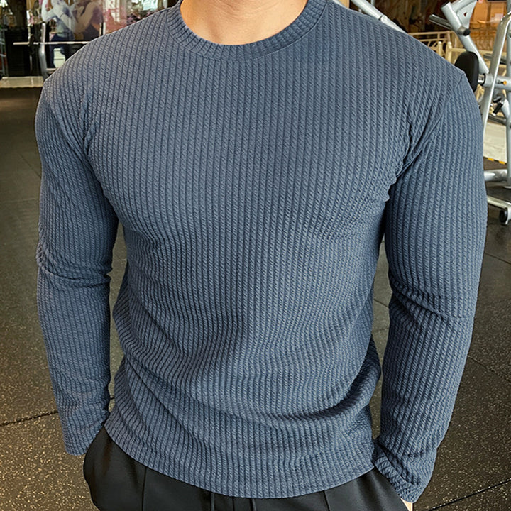 Men's long sleeve T-shirt in structured fabric Amarae