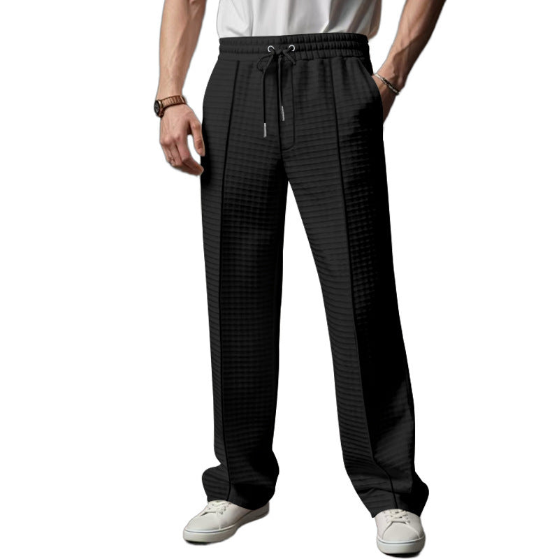 Men's casual lounge pants with elastic waistband and textured design Lune London