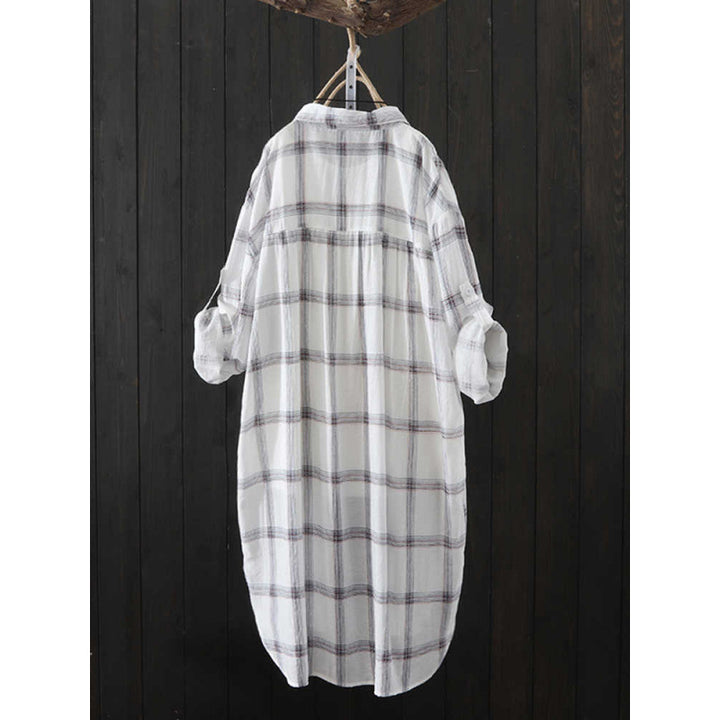 Long sleeve checkered blouse for women Lune London
