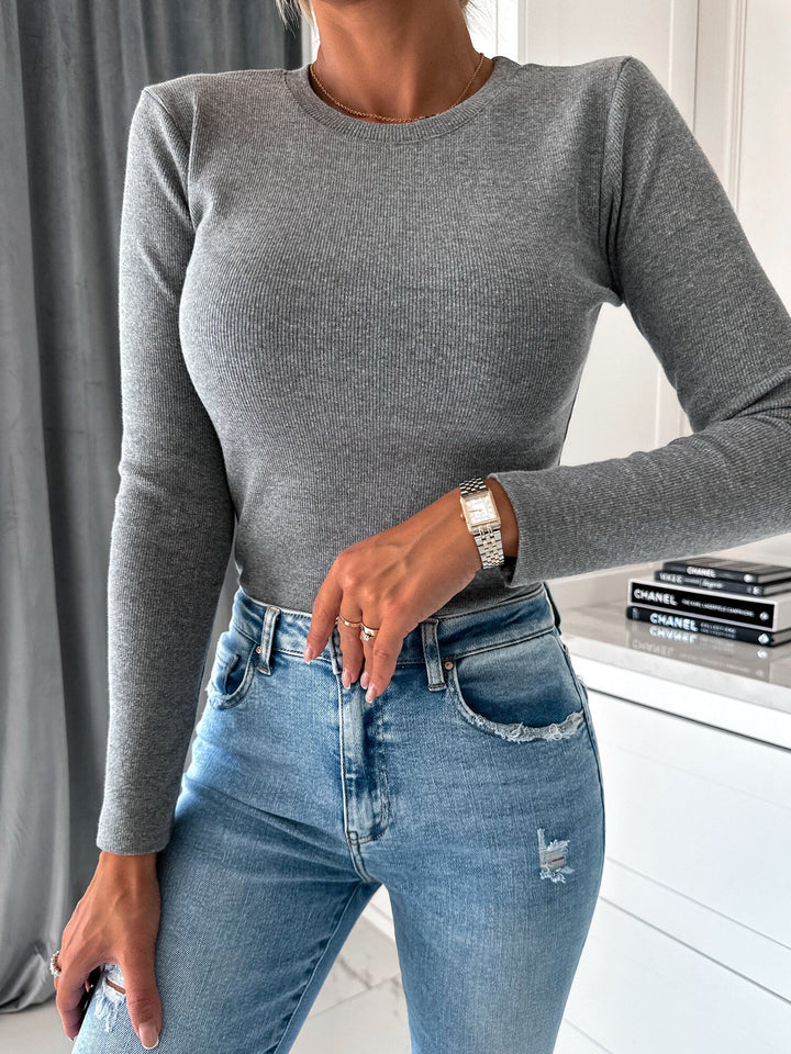 Long sleeve top for women with fitted cut and ribbed texture Lune London