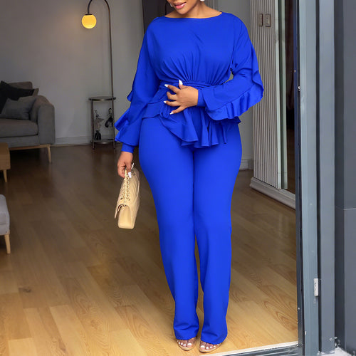 Ladies elegant jumpsuit with ruffle details and a fitted cut Amarae
