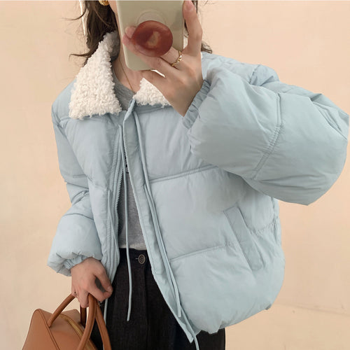 Ladies trendy quilted jacket with plush collar and practical pockets Amarae