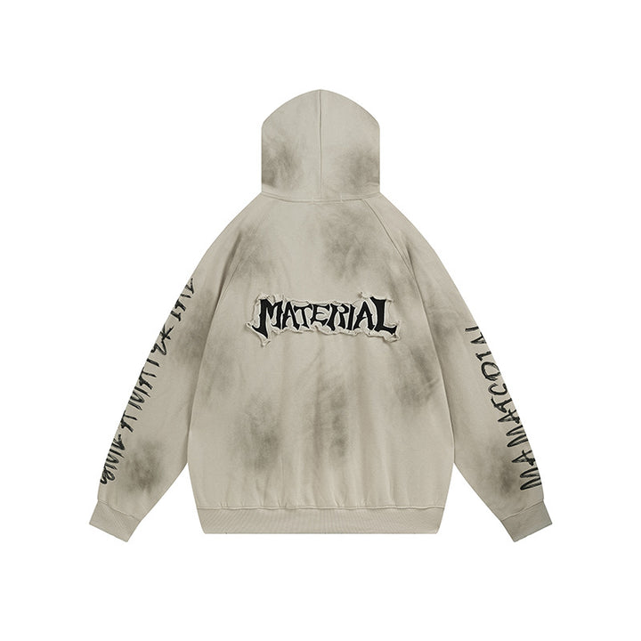 Unisex oversized hoodie with tie-dye wash and statement rear print Amarae