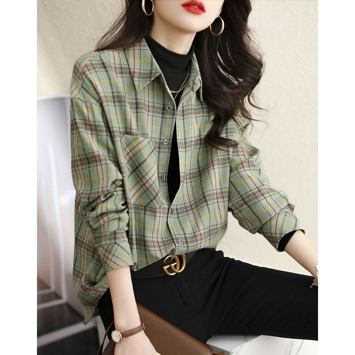 Blouse à carreaux décontractée pour femmes Chic & Stil