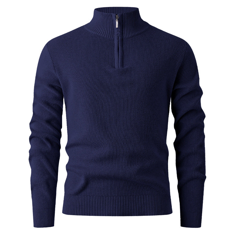 Men's sweater with high collar and additional zipper Lune London