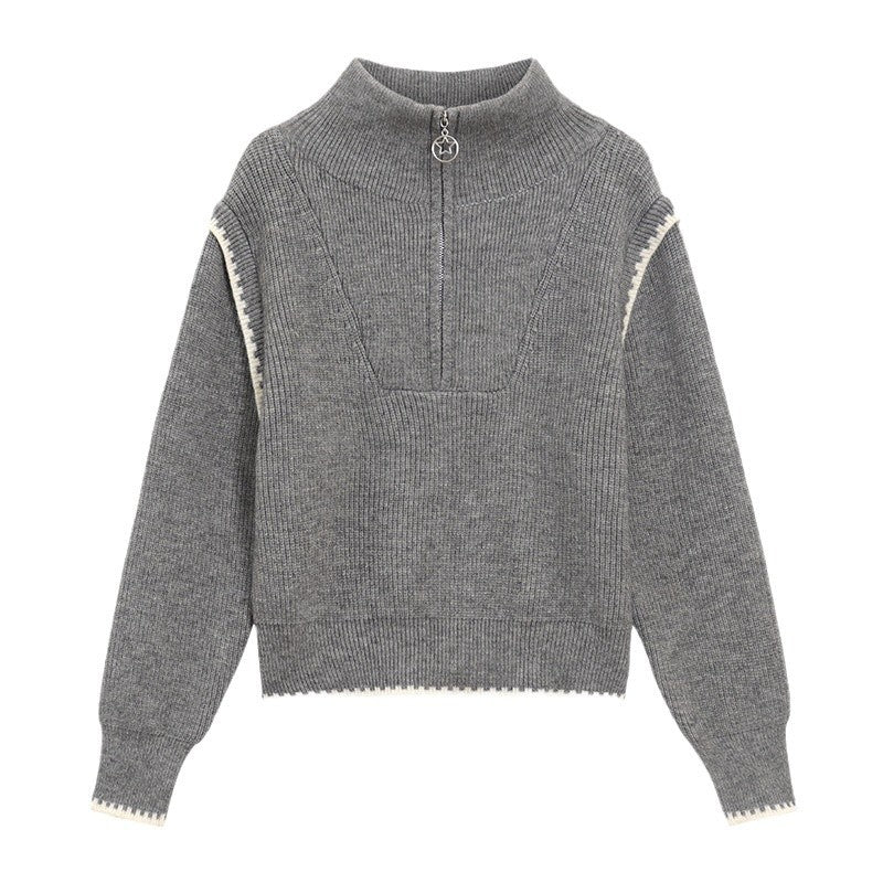 Women's sweater with high collar and oversized sleeves Lune London