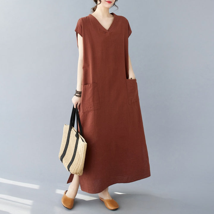 Ladies plus size pocket maxi dress Lune London