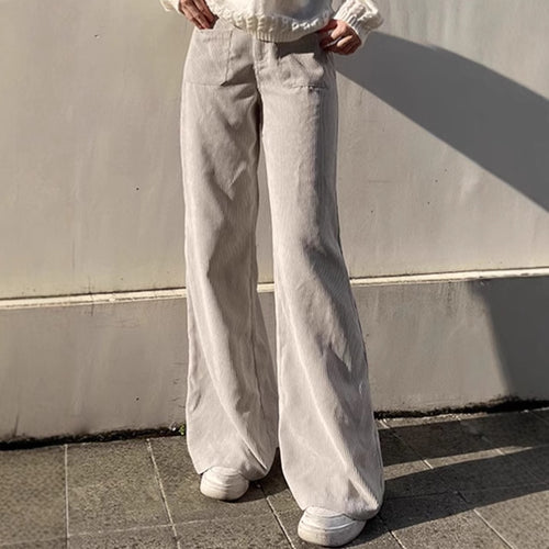 Comfortable and elegant corduroy pants for women with flared leg Amarae
