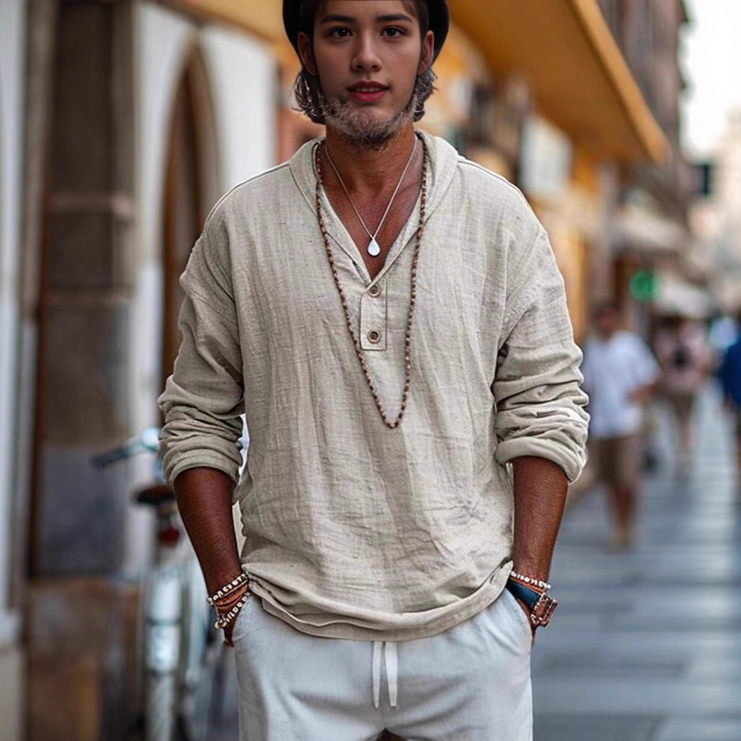 Casual long-sleeve shirt for men with buttoning and modern cut Lune London