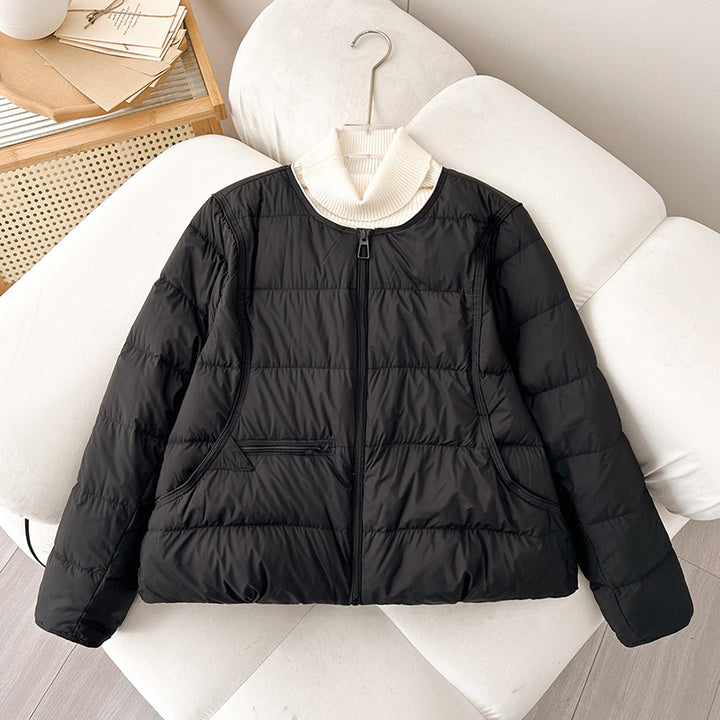 Women Comfortable Quilted Leisure Jacket with High Collar and Side Pockets Lune London