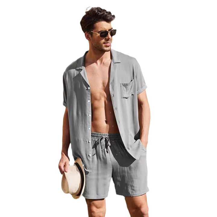 Men Casual Short Sleeve Shirt and Chic Shorts