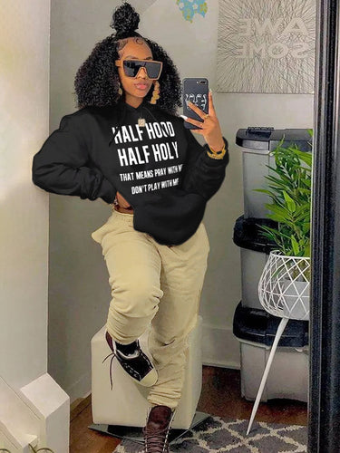Women's hoodie and jogging pants set with powerful print Amarae