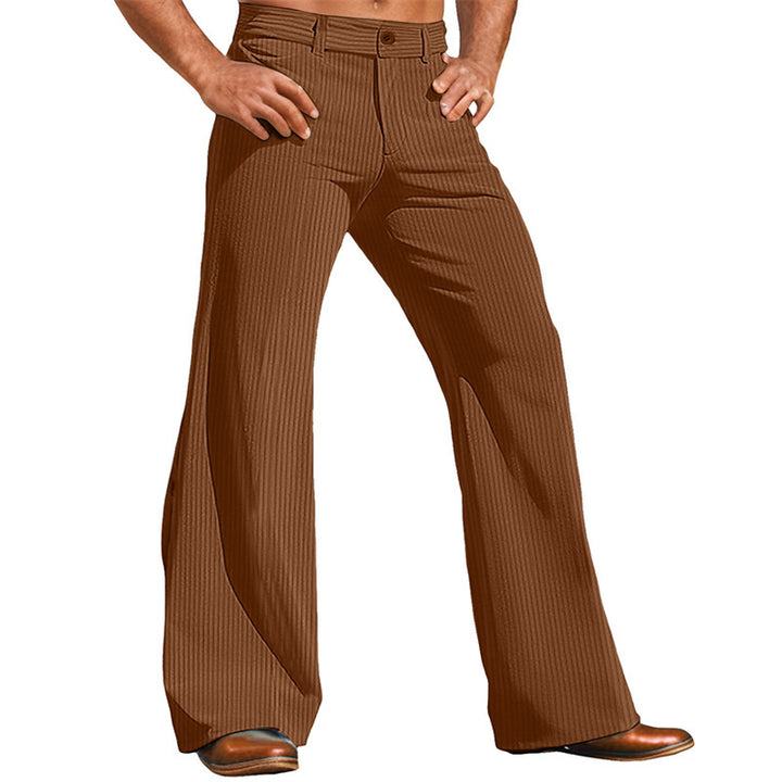 Elegant flared pants for men in vintage style with chic striped pattern and style