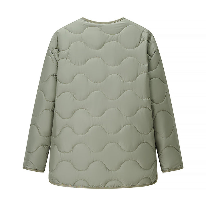Women’s Oversized Padded Jacket in Cocoon Cut with Press Stud Closure Amarae