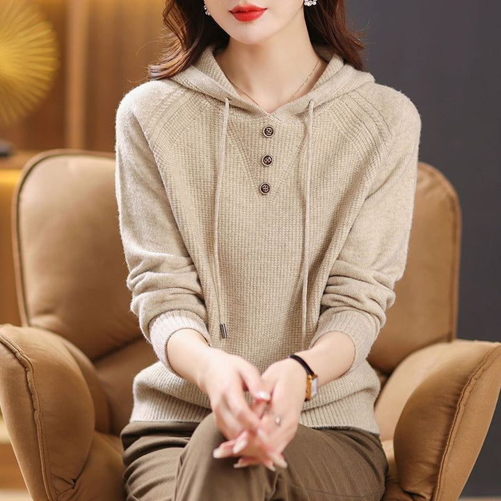 Women's hoodie with button details and relaxed fit Lune London