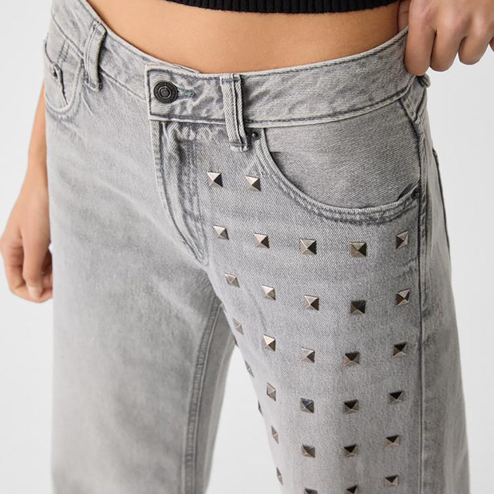 Relaxed Fit Jeans for Women with trendy stud applications Lune London