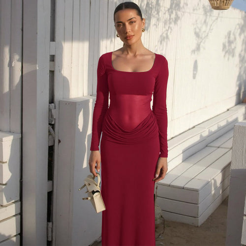 Elegant maxi dresses for women with a sculpting cut and chic ruching Style