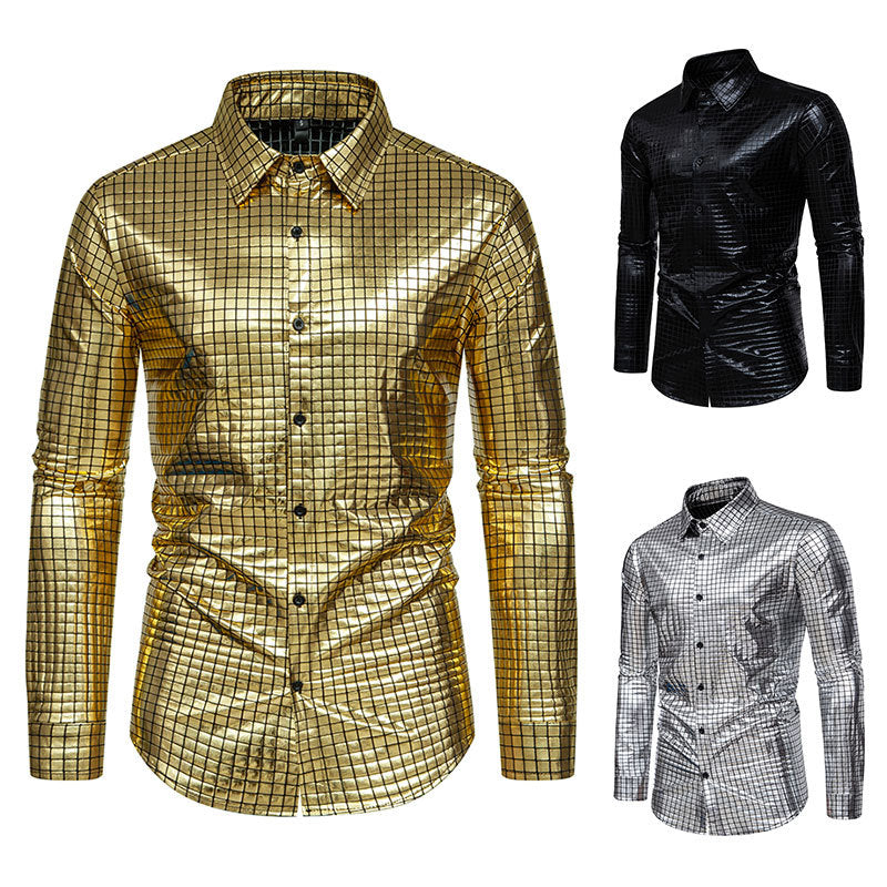 Shiny shirt for men with exclusive check pattern Lune London