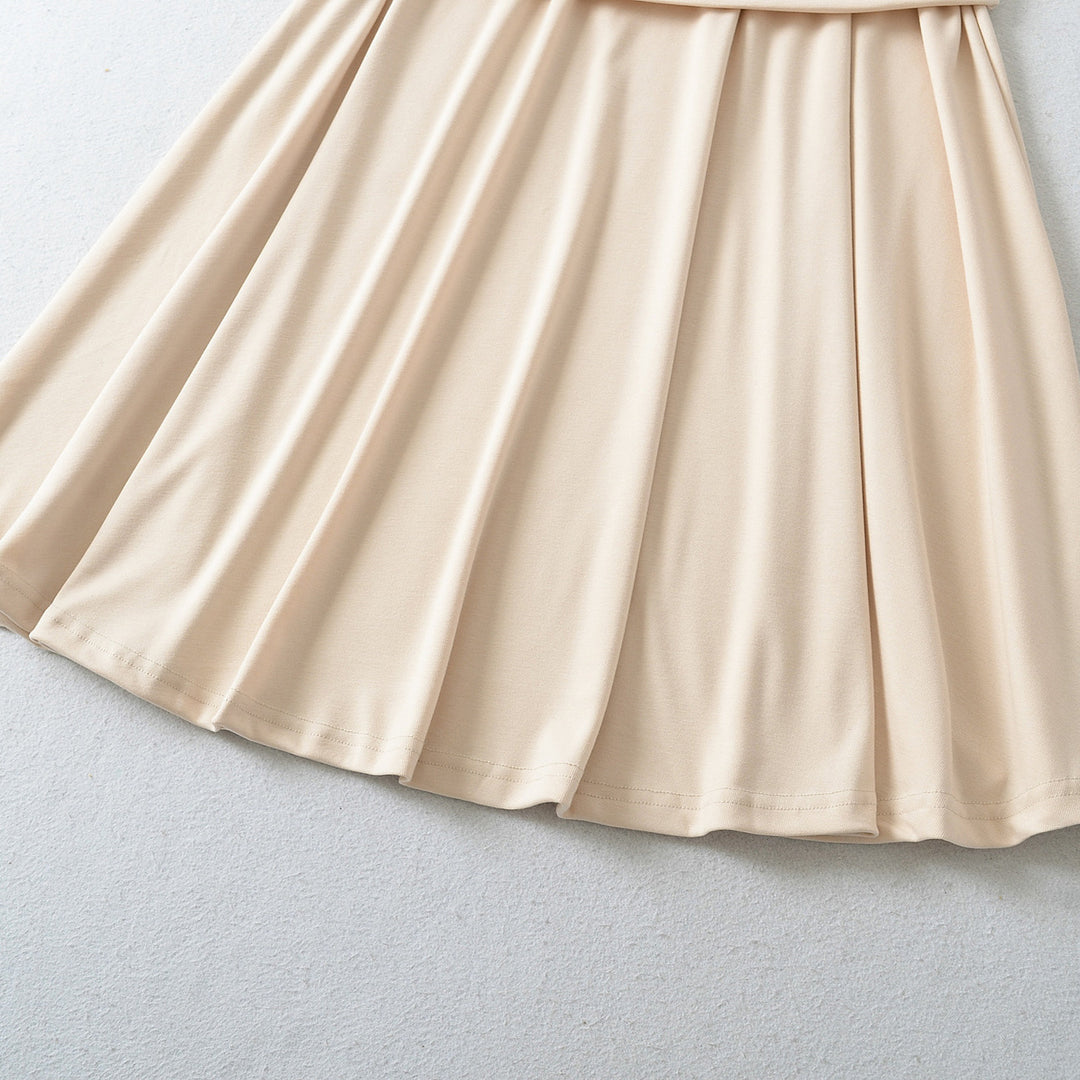 Women Long Jersey Maxi Skirt with Wide Hem and Gently Falling Pleats Amarae