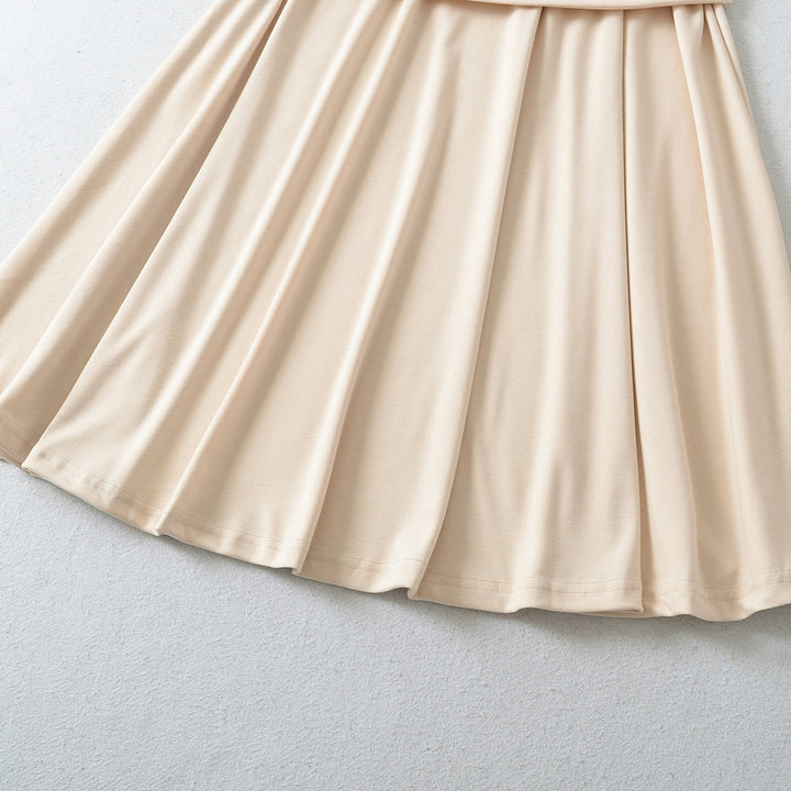 Women Long Jersey Maxi Skirt with Wide Hem and Gently Falling Pleats Amarae