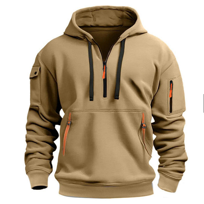 Men's functional hoodie with zipper and side pockets Chic & Stil