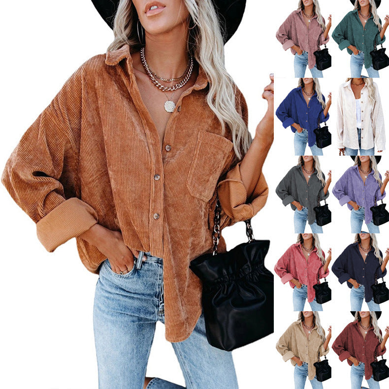 Lune London women's casual velvet blouse shirt