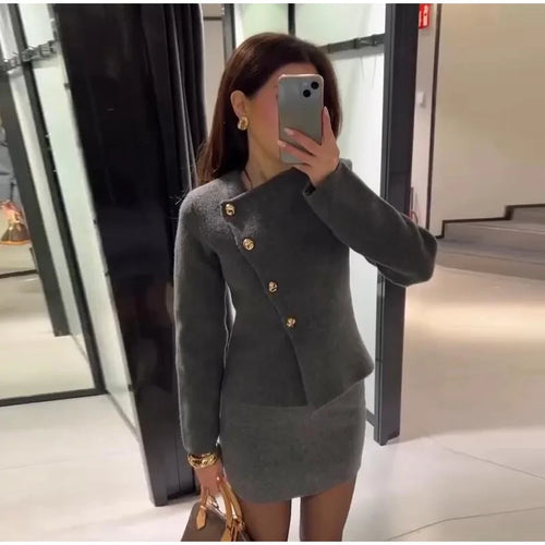 Chic blazer dress for women with gold buttons Amarae