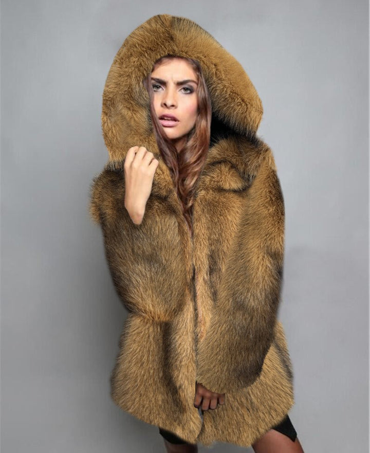 Ladies Luxury Coat in Faux Lune London