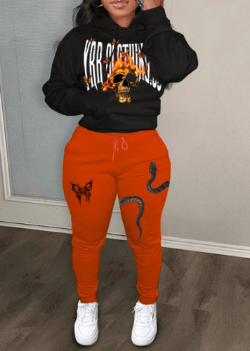 Hoodie and jogger pants set for women with detailed graphics Amarae