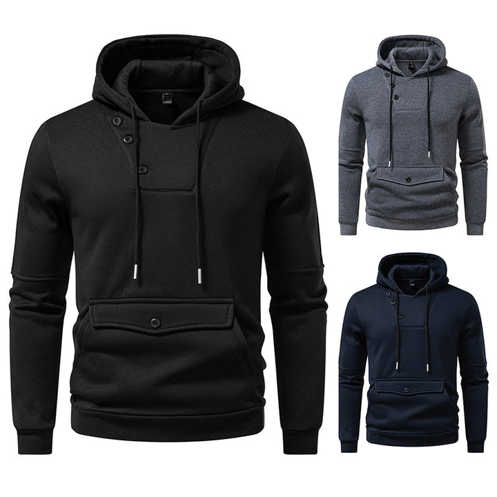 Men Stylish Hooded Sweatshirts with Chic and Stylish Button Details