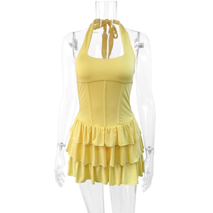 Women's ruffle dress with strapless design and figure-sculpting cut Lune London