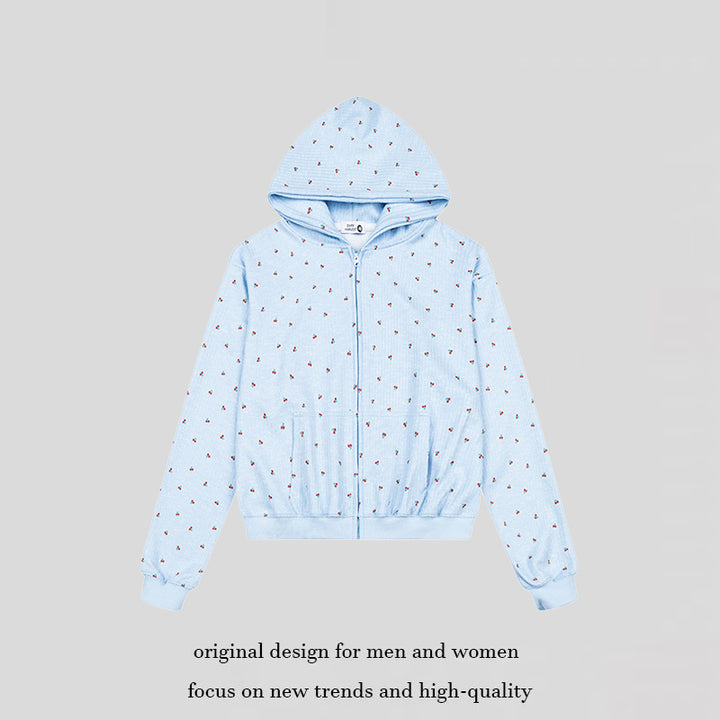 Women's Two-Piece Lounge Set with Hoodie Zip Jacket and Wide Sleep Pants Amarae