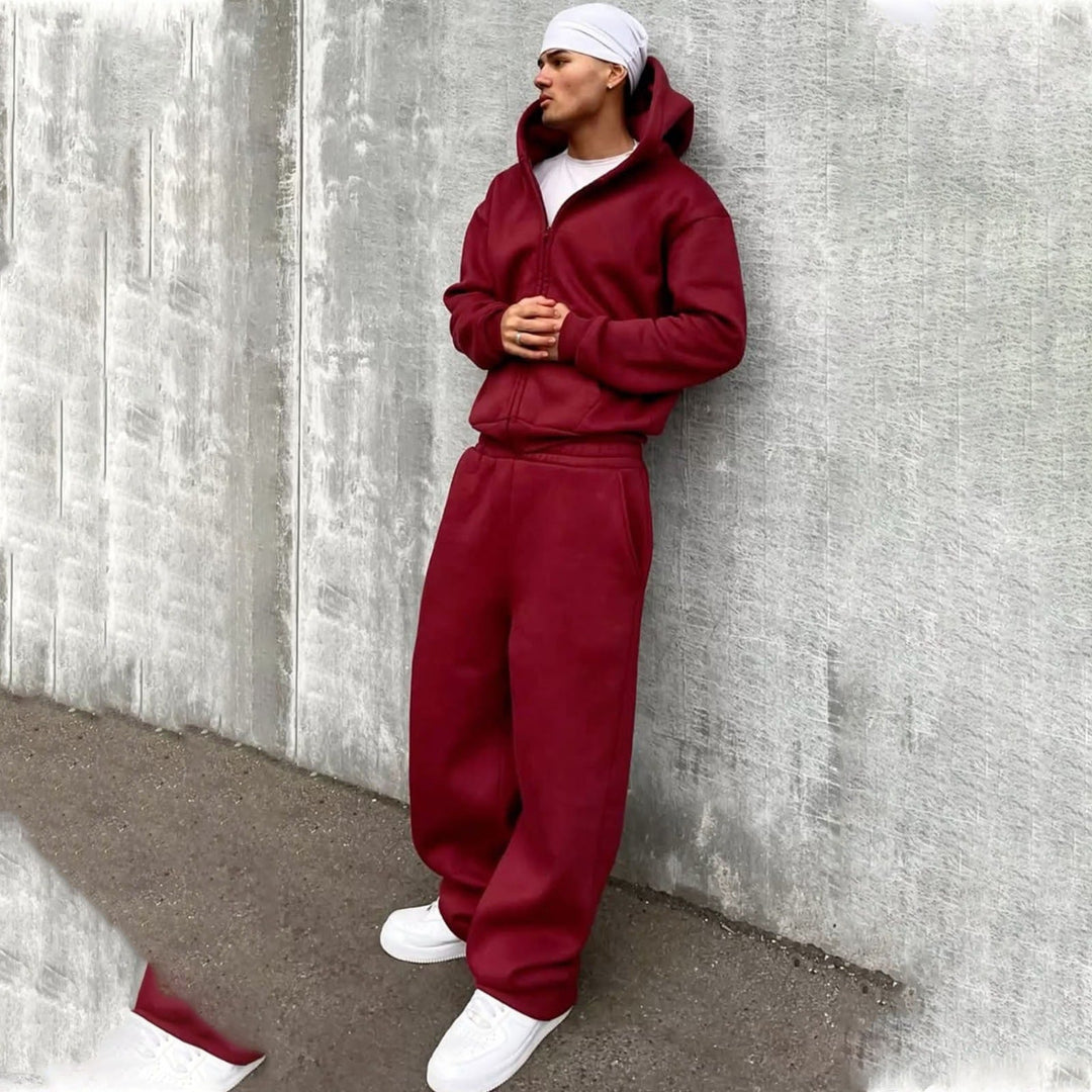 Men's Oversize Zip Hoodie and Relaxed Sweatpants Set Amarae
