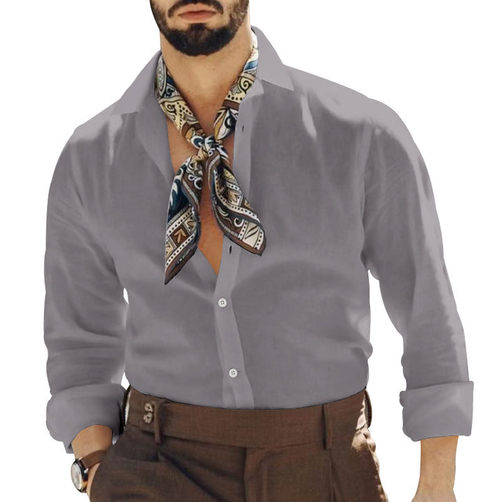 Classic long sleeve shirt for men with trendy collar and elegant button placket Lune London