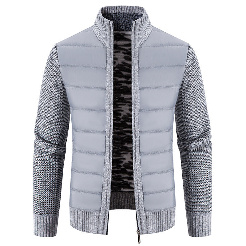 Men's quilted hybrid jacket with trendy knit design Lune London