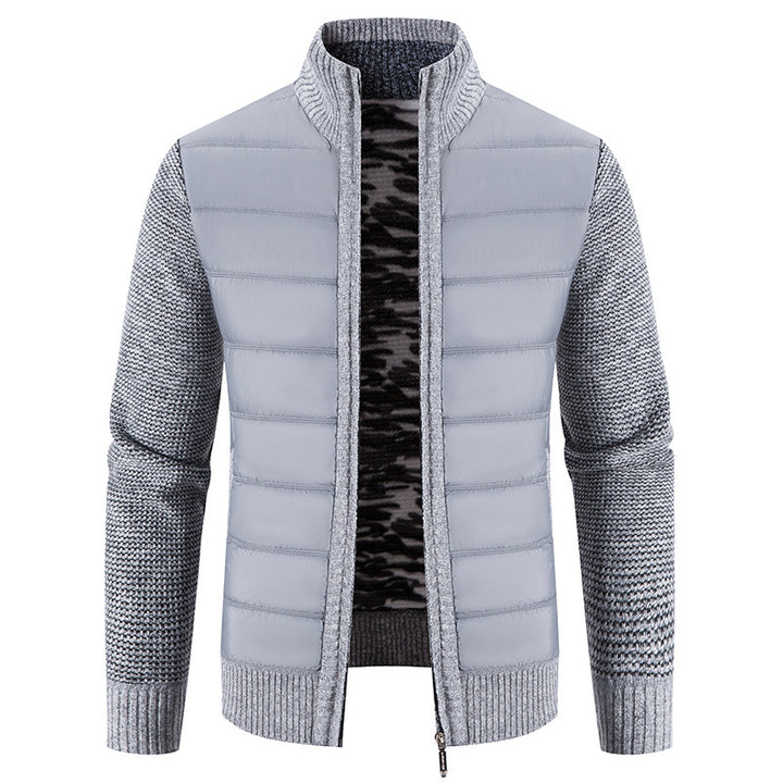 Men's quilted hybrid jacket with trendy knit design Lune London