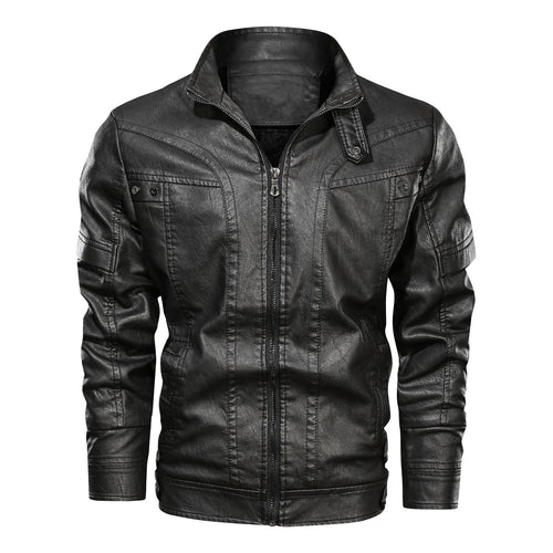 Casual faux leather jacket for men with practical pockets and trendy cut Amarae