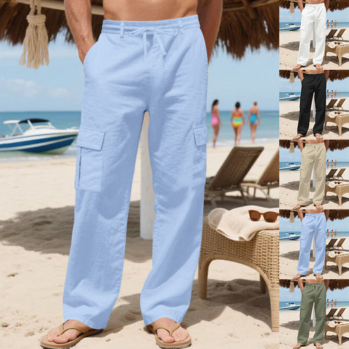 Men's cargo pants with elastic waistband and functional pockets Amarae