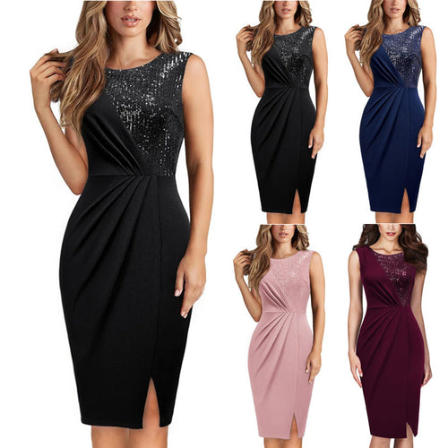 Women Elegant and Figure-Hugging Cocktail Dress with Sequin Top Amarae